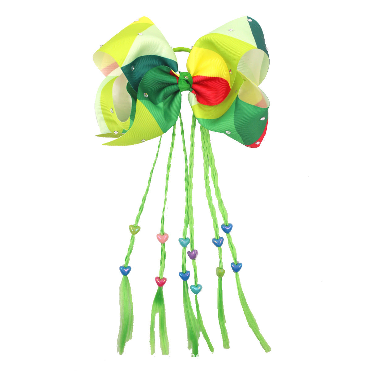 Venta al por mayor Rainbow Colors Twist Braid Bow Hair Ties